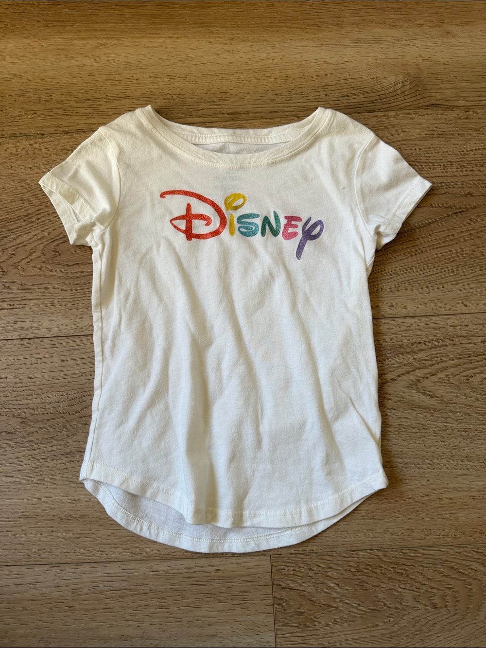 Disney White Tee with Rainbow Logo